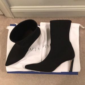 Stuart Weitzman Rapture 75 Black Knit booties